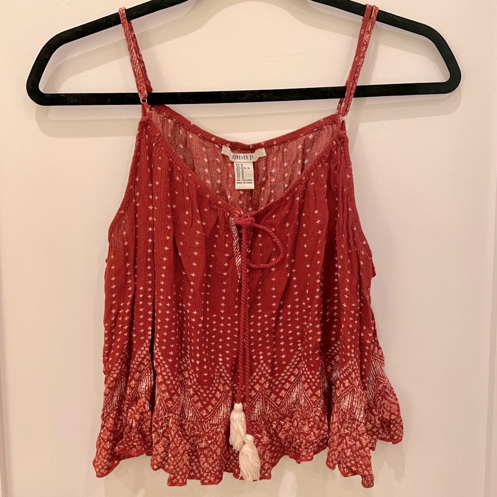 Forever 21 Flowy Cropped Tank - M